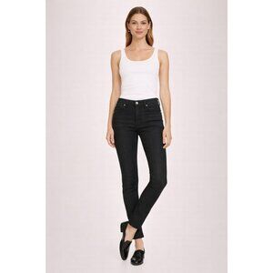 The Kooples High Waist Slim Leg Denim Jeans in Grey